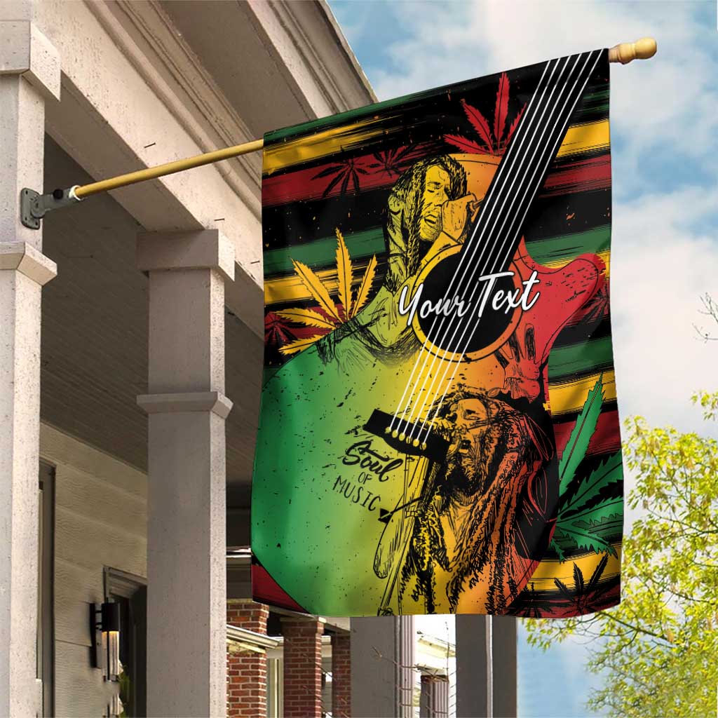 Personalised Afro Reggae Garden Flag Soul of Music Sketch Style LT7