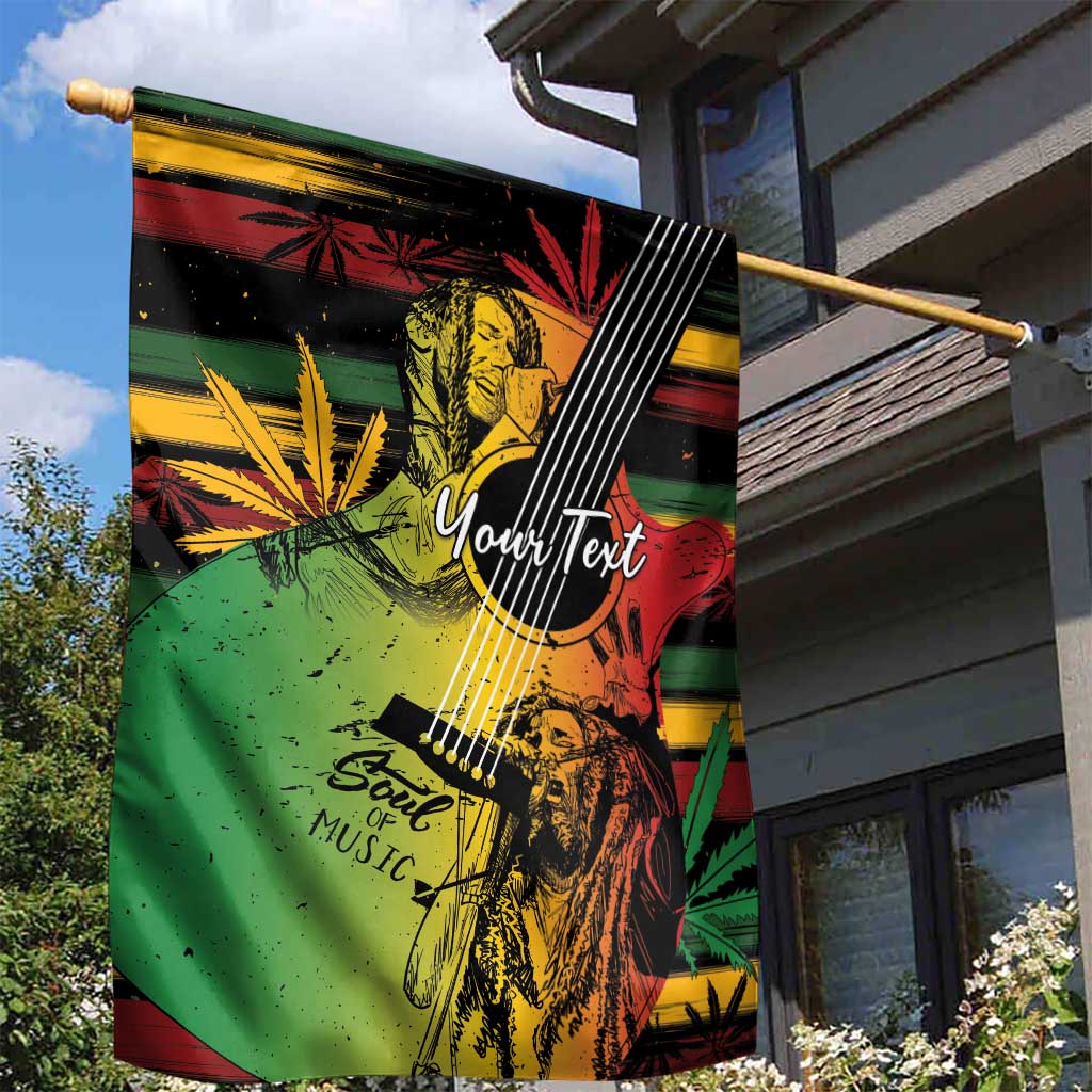 Personalised Afro Reggae Garden Flag Soul of Music Sketch Style LT7