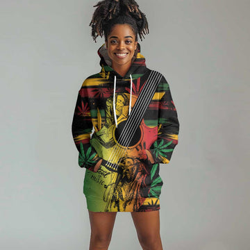 Personalised Afro Reggae Hoodie Dress Soul of Music Sketch Style LT7