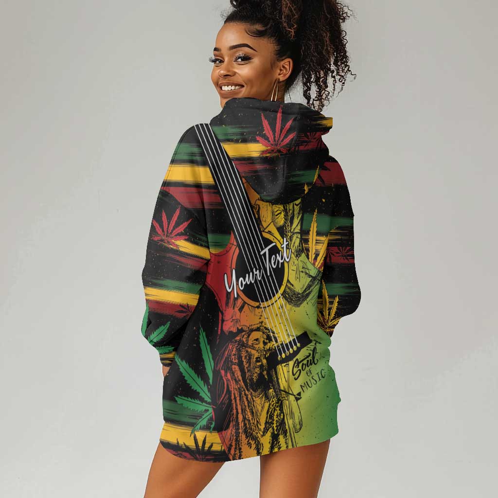 Personalised Afro Reggae Hoodie Dress Soul of Music Sketch Style LT7