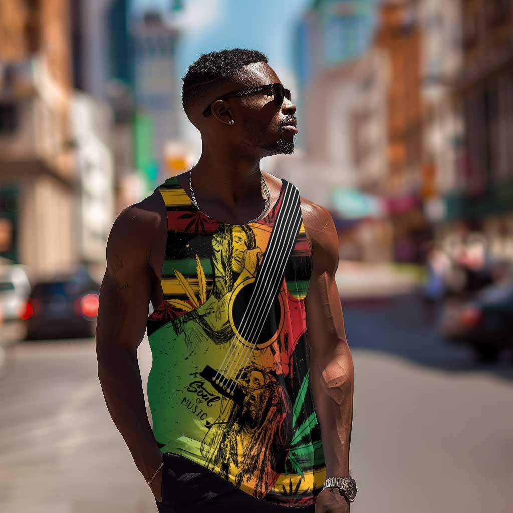 Personalised Afro Reggae Men Tank Top Soul of Music Sketch Style LT7