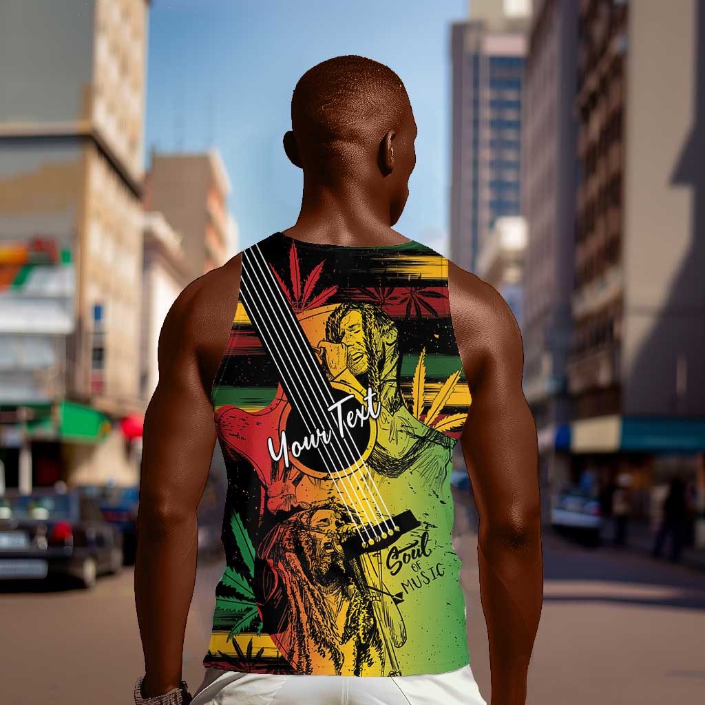 Personalised Afro Reggae Men Tank Top Soul of Music Sketch Style LT7