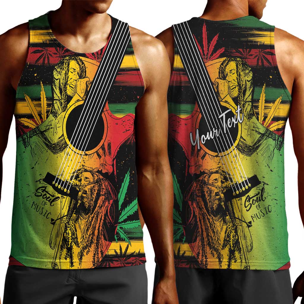 Personalised Afro Reggae Men Tank Top Soul of Music Sketch Style LT7