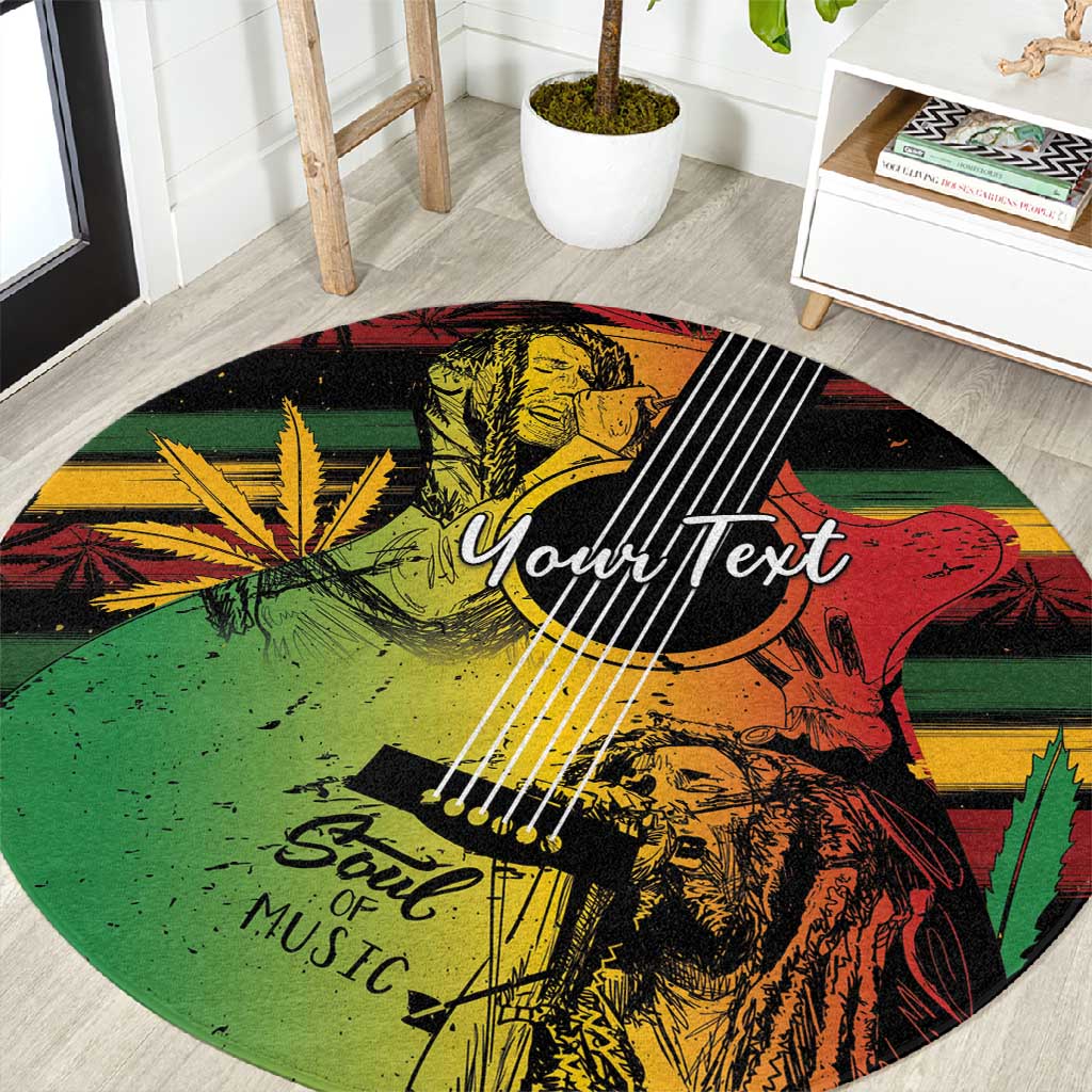 Personalised Afro Reggae Round Carpet Soul of Music Sketch Style LT7