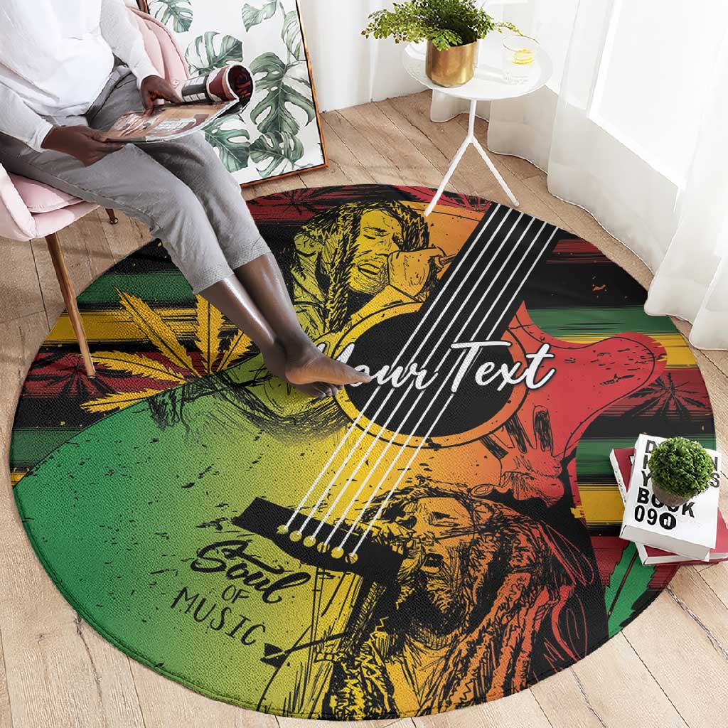 Personalised Afro Reggae Round Carpet Soul of Music Sketch Style LT7
