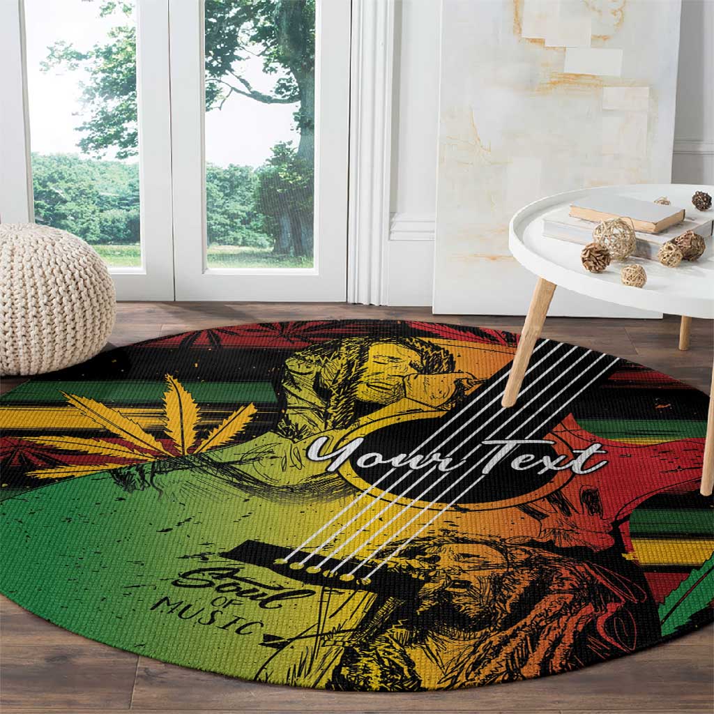 Personalised Afro Reggae Round Carpet Soul of Music Sketch Style LT7