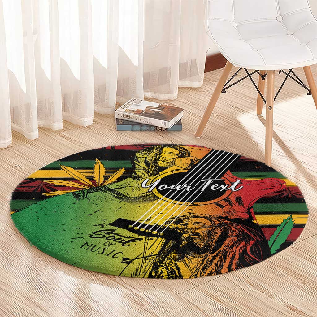 Personalised Afro Reggae Round Carpet Soul of Music Sketch Style LT7