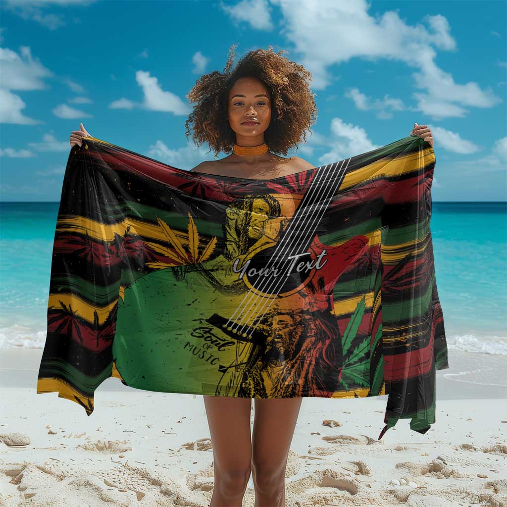Personalised Afro Reggae Sarong Soul of Music Sketch Style LT7
