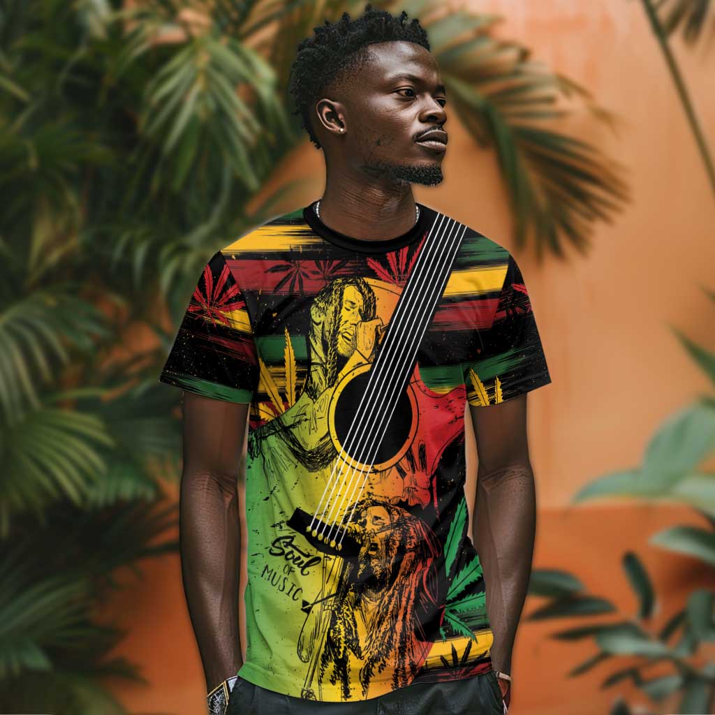 Personalised Afro Reggae T shirt Soul of Music Sketch Style LT7