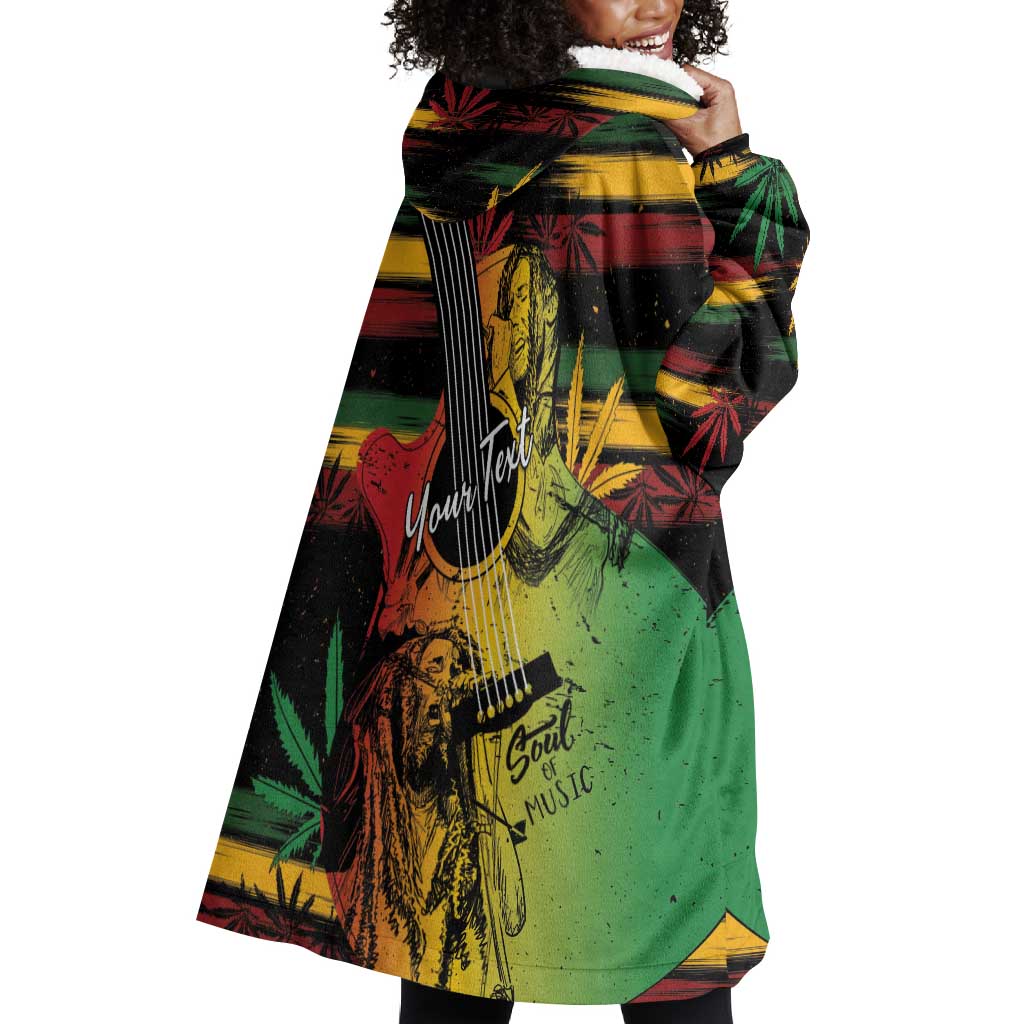 Personalised Afro Reggae Wearable Blanket Hoodie Soul of Music Sketch Style LT7