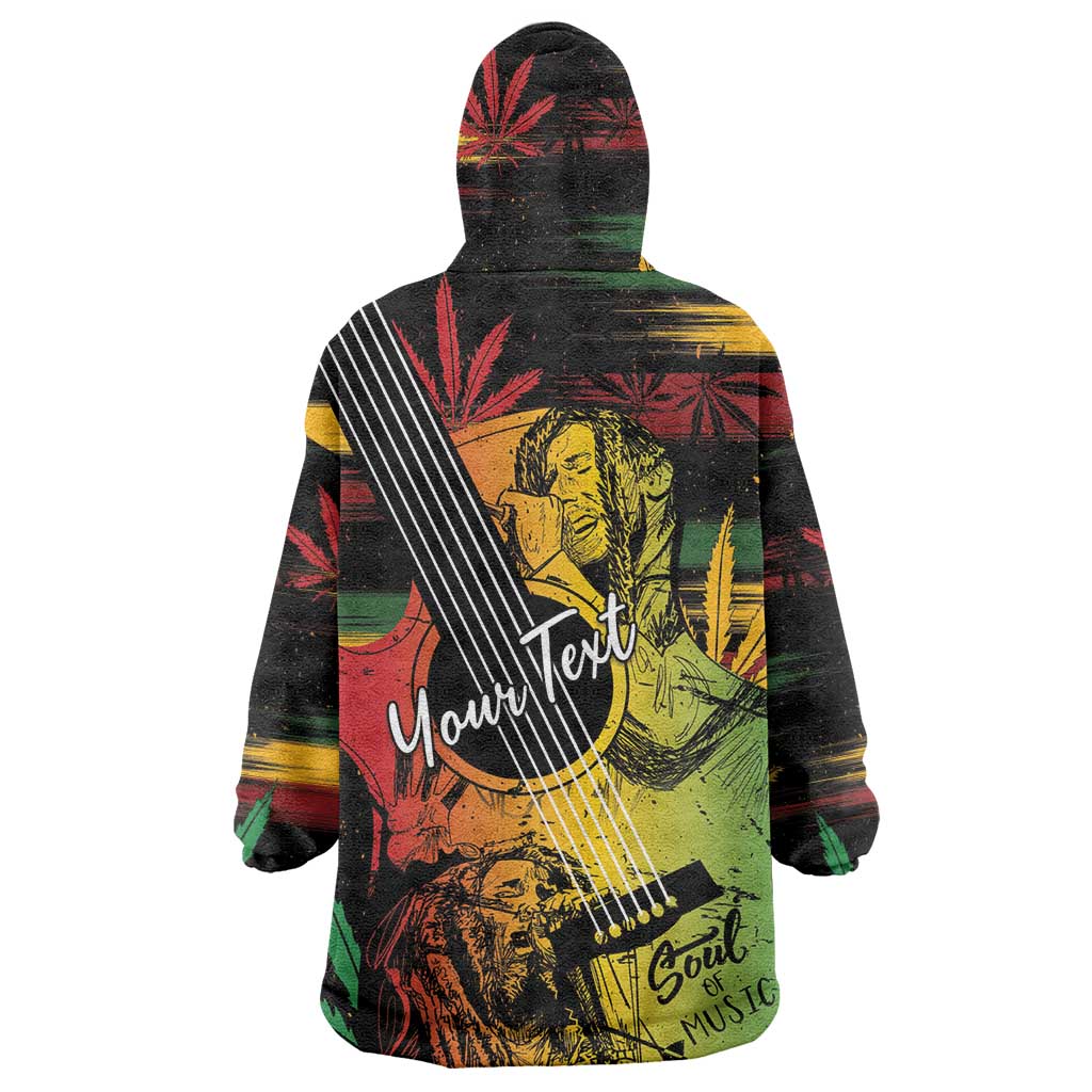 Personalised Afro Reggae Wearable Blanket Hoodie Soul of Music Sketch Style LT7