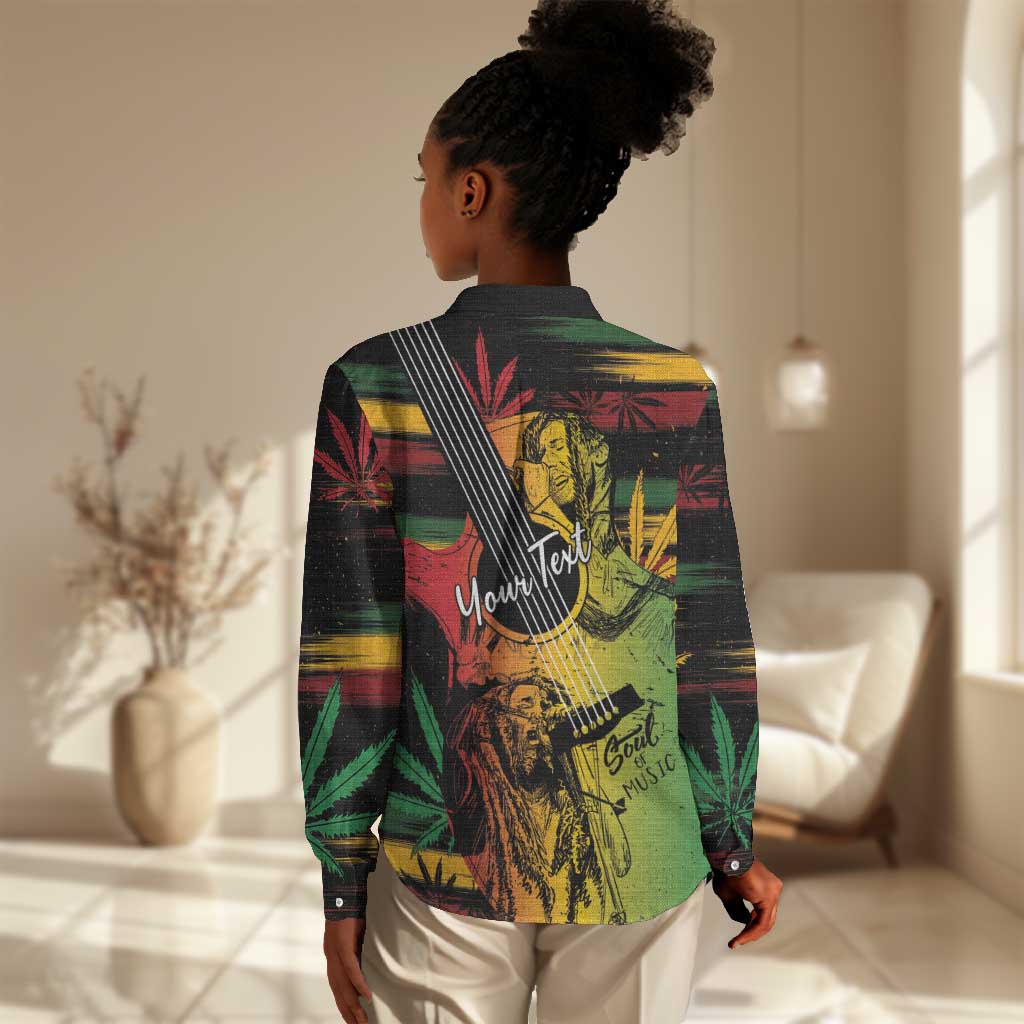 Personalised Afro Reggae Women Casual Shirt Soul of Music Sketch Style LT7