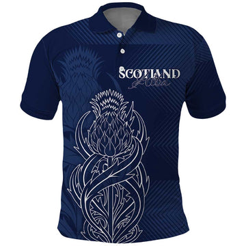 Scotland Rugby Personalized Polo Shirt Thistle Royal Style LT7