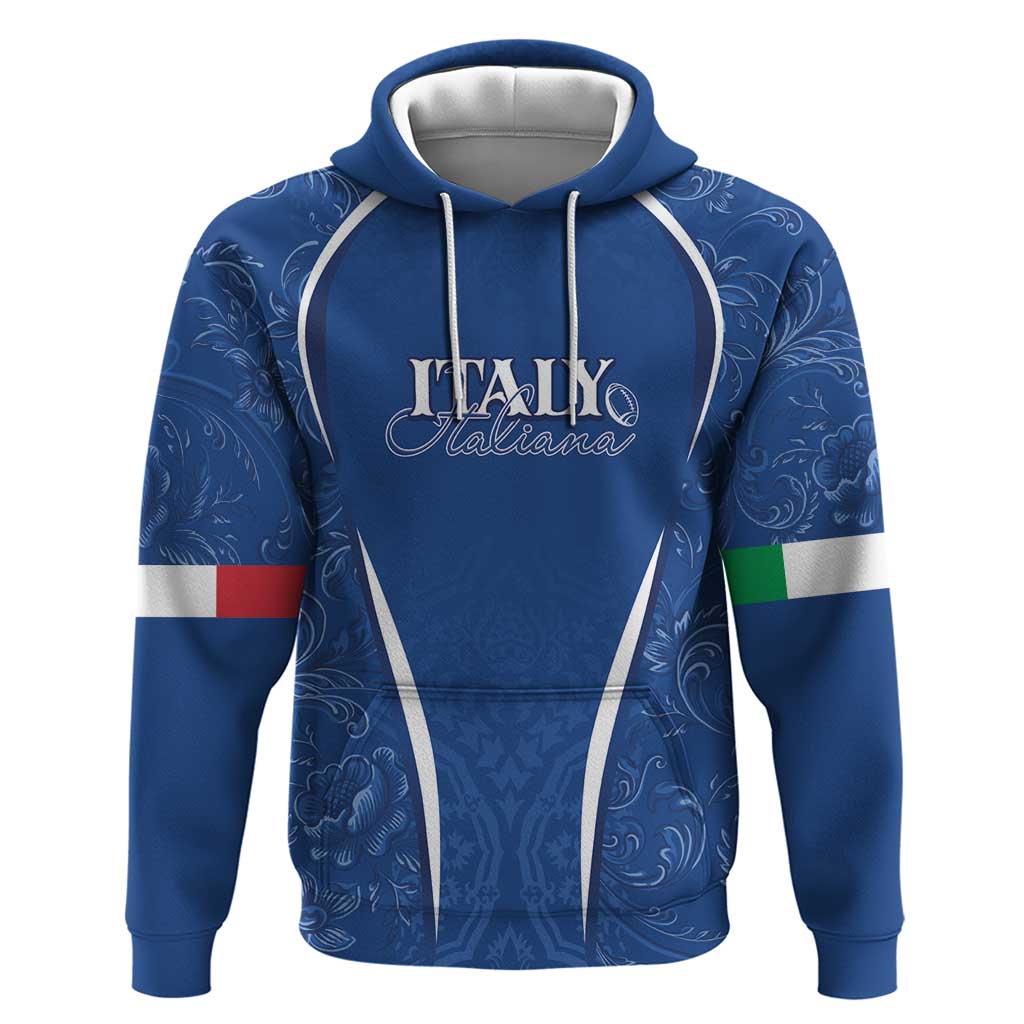 Italy Rugby Personalized Hoodie Azzurro Savoia - Renaissance Inspired LT7