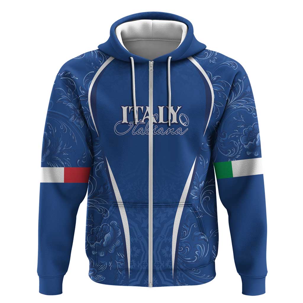 Italy Rugby Personalized Hoodie Azzurro Savoia - Renaissance Inspired LT7