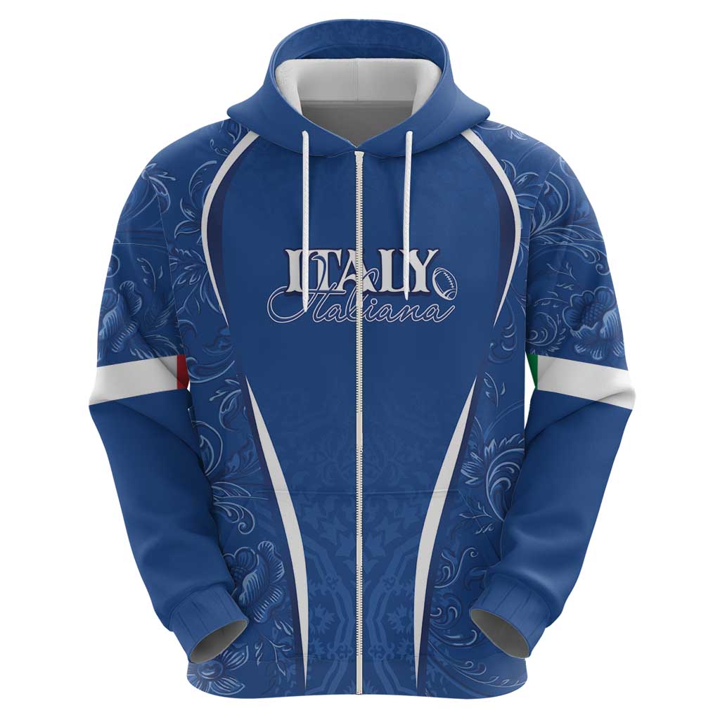 Italy Rugby Personalized Hoodie Azzurro Savoia - Renaissance Inspired LT7
