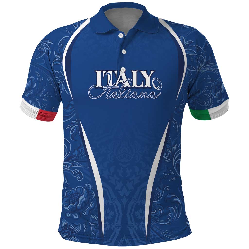 Italy Rugby Personalized Polo Shirt Azzurro Savoia - Renaissance Inspired LT7