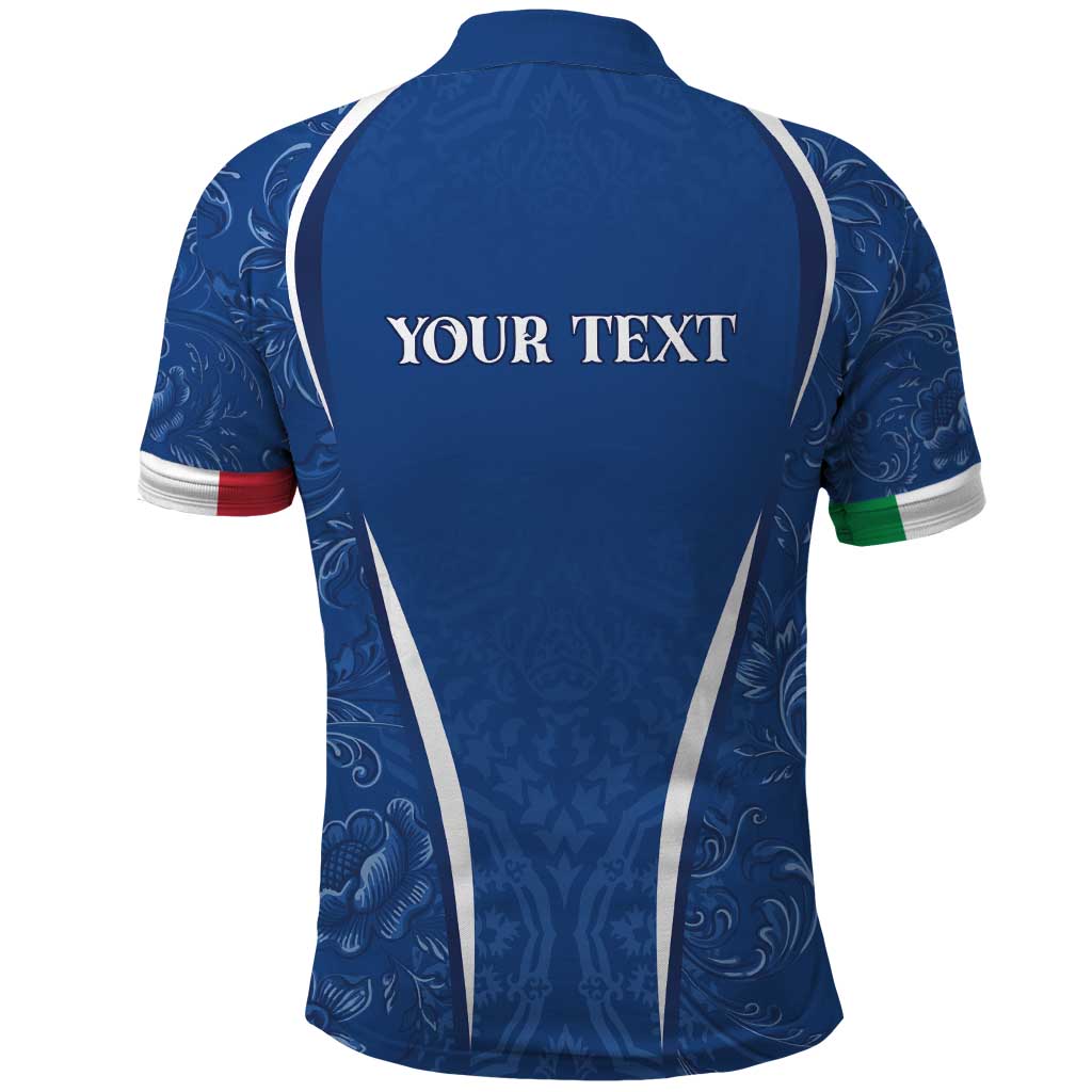 Italy Rugby Personalized Polo Shirt Azzurro Savoia - Renaissance Inspired LT7