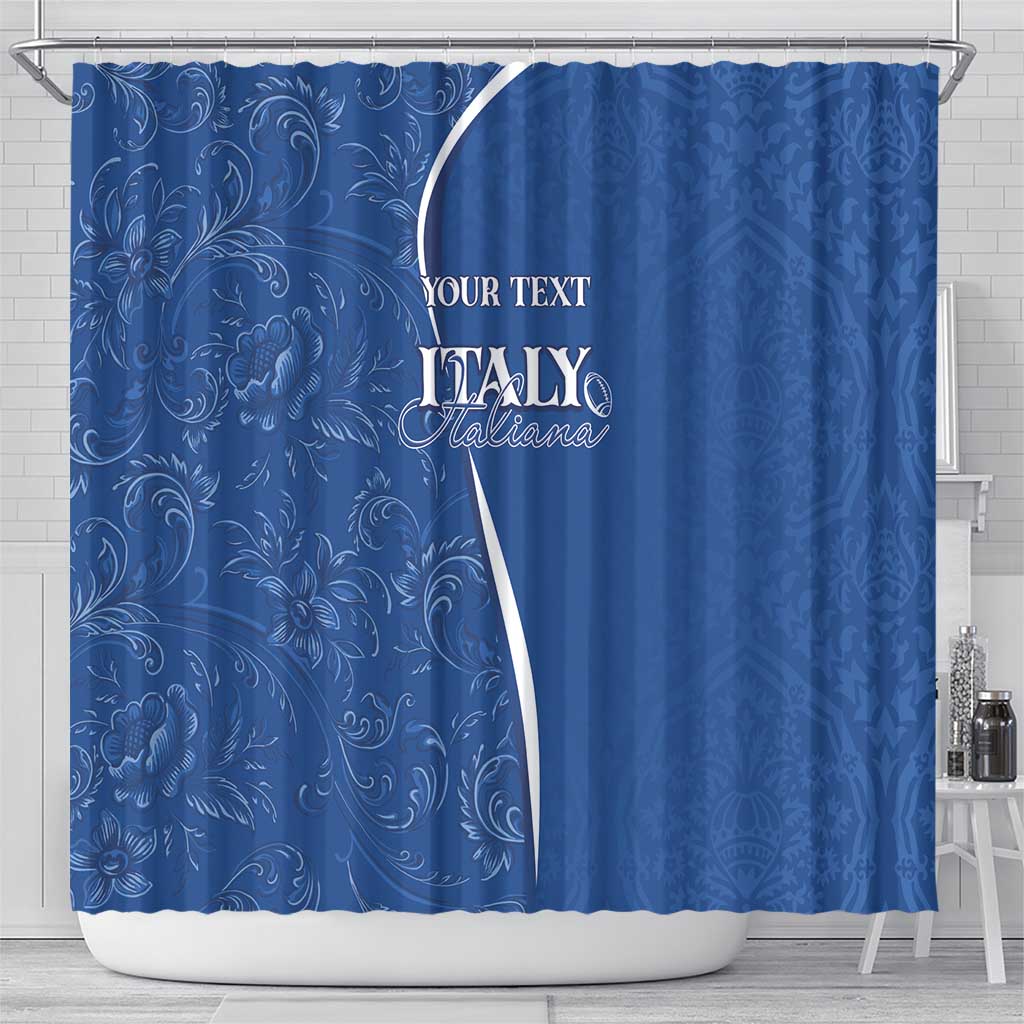 Italy Rugby Personalized Shower Curtain Azzurro Savoia - Renaissance Inspired LT7