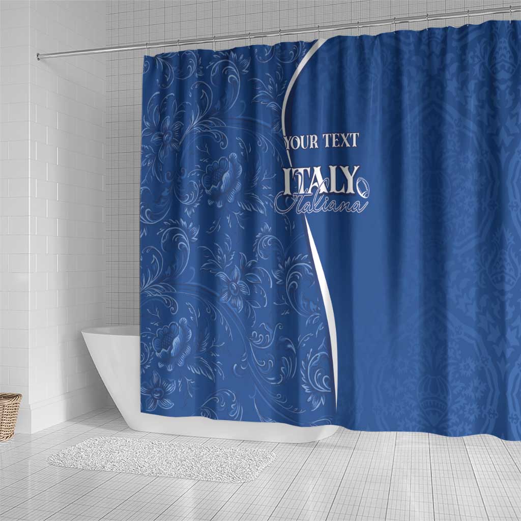 Italy Rugby Personalized Shower Curtain Azzurro Savoia - Renaissance Inspired LT7