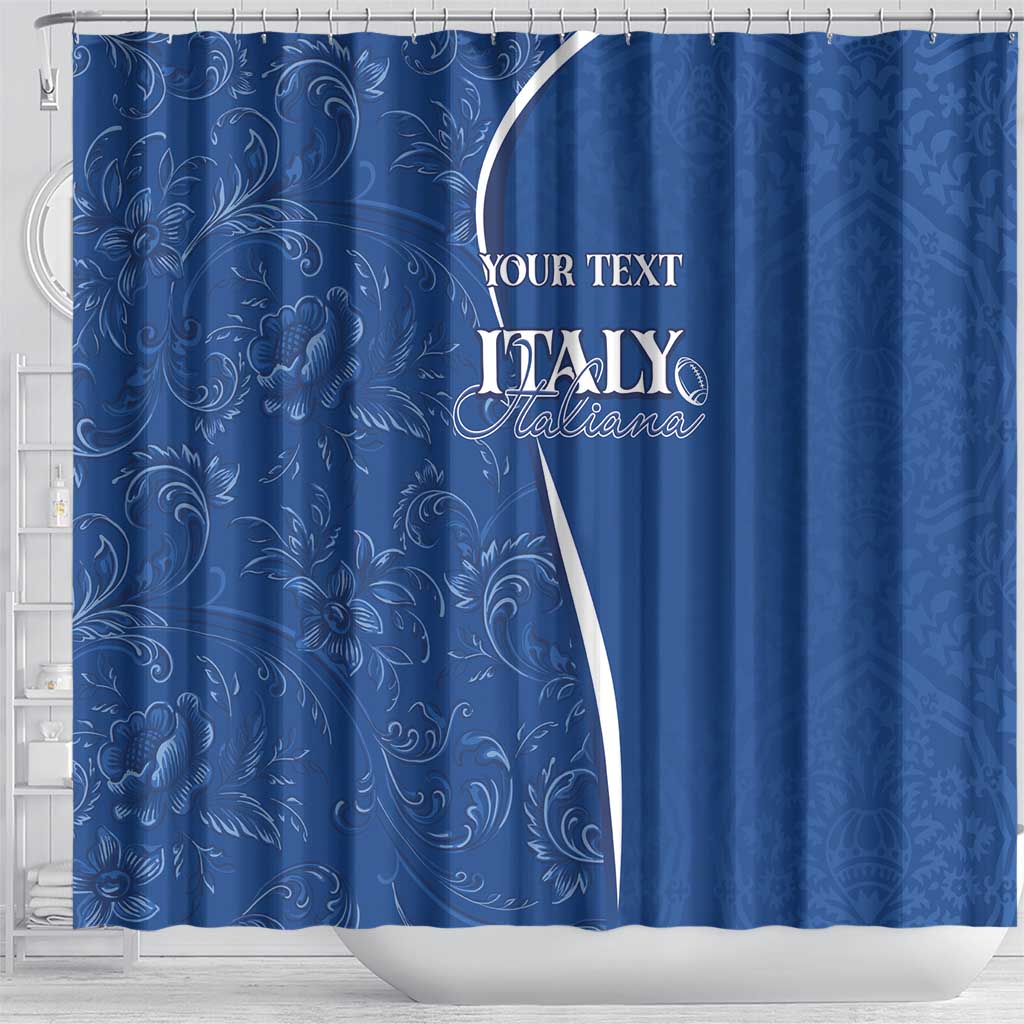 Italy Rugby Personalized Shower Curtain Azzurro Savoia - Renaissance Inspired LT7