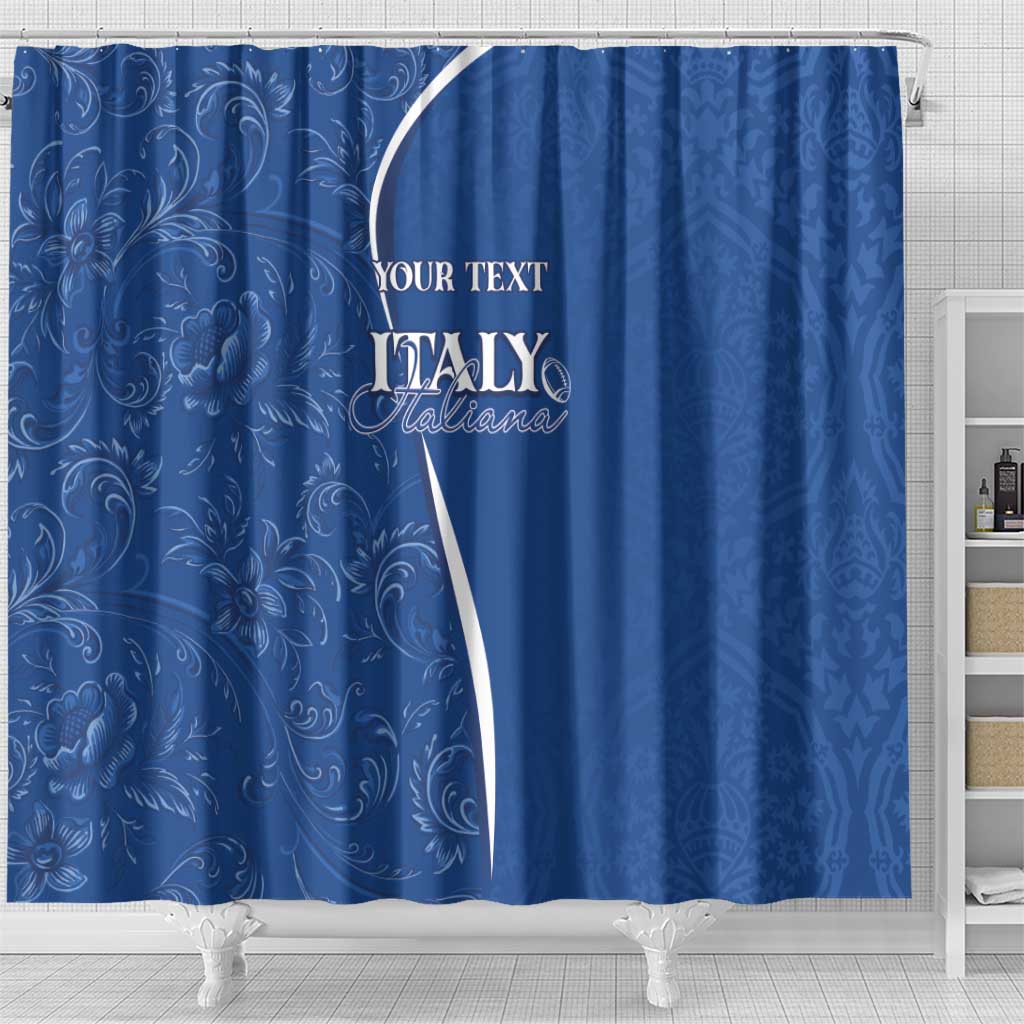 Italy Rugby Personalized Shower Curtain Azzurro Savoia - Renaissance Inspired LT7