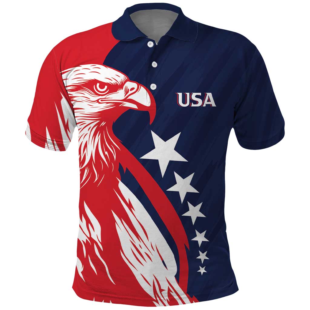 USA Ice Hockey Personalized Eagle Polo Shirt Shoot For The Stars LT7