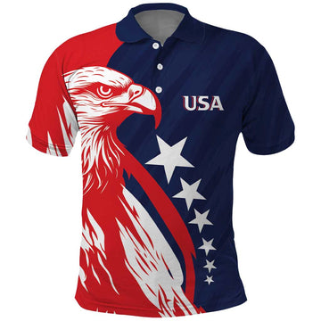 USA Ice Hockey Personalized Eagle Polo Shirt Shoot For The Stars LT7
