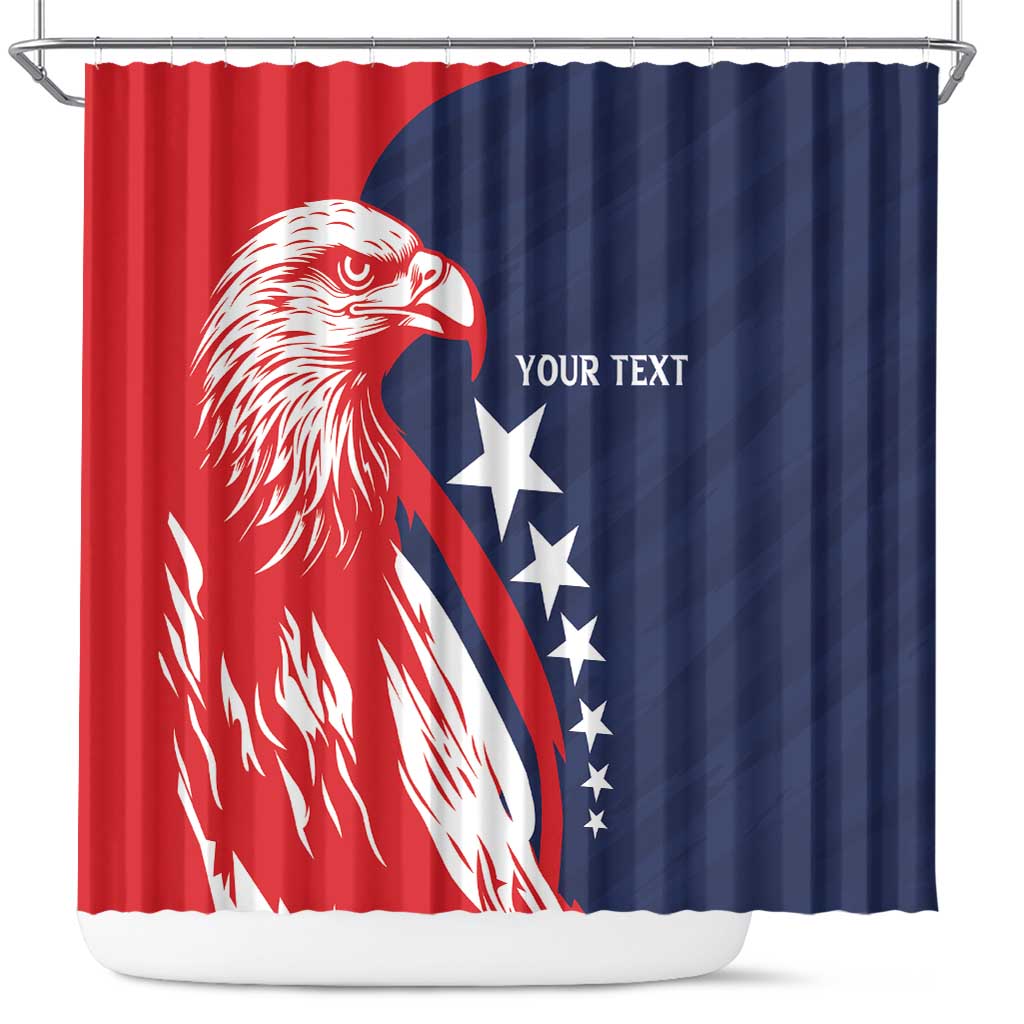 USA Ice Hockey Personalized Eagle Shower Curtain Shoot For The Stars LT7