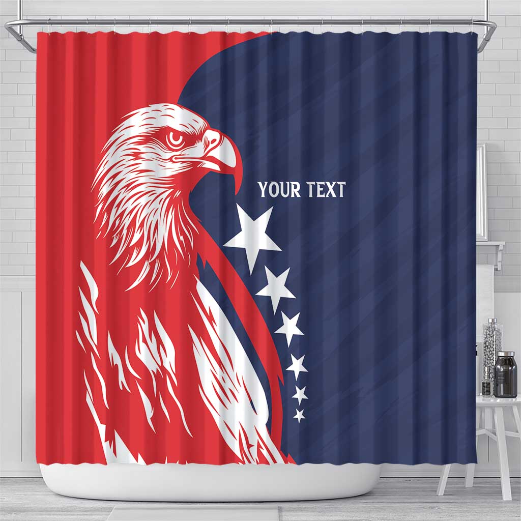 USA Ice Hockey Personalized Eagle Shower Curtain Shoot For The Stars LT7