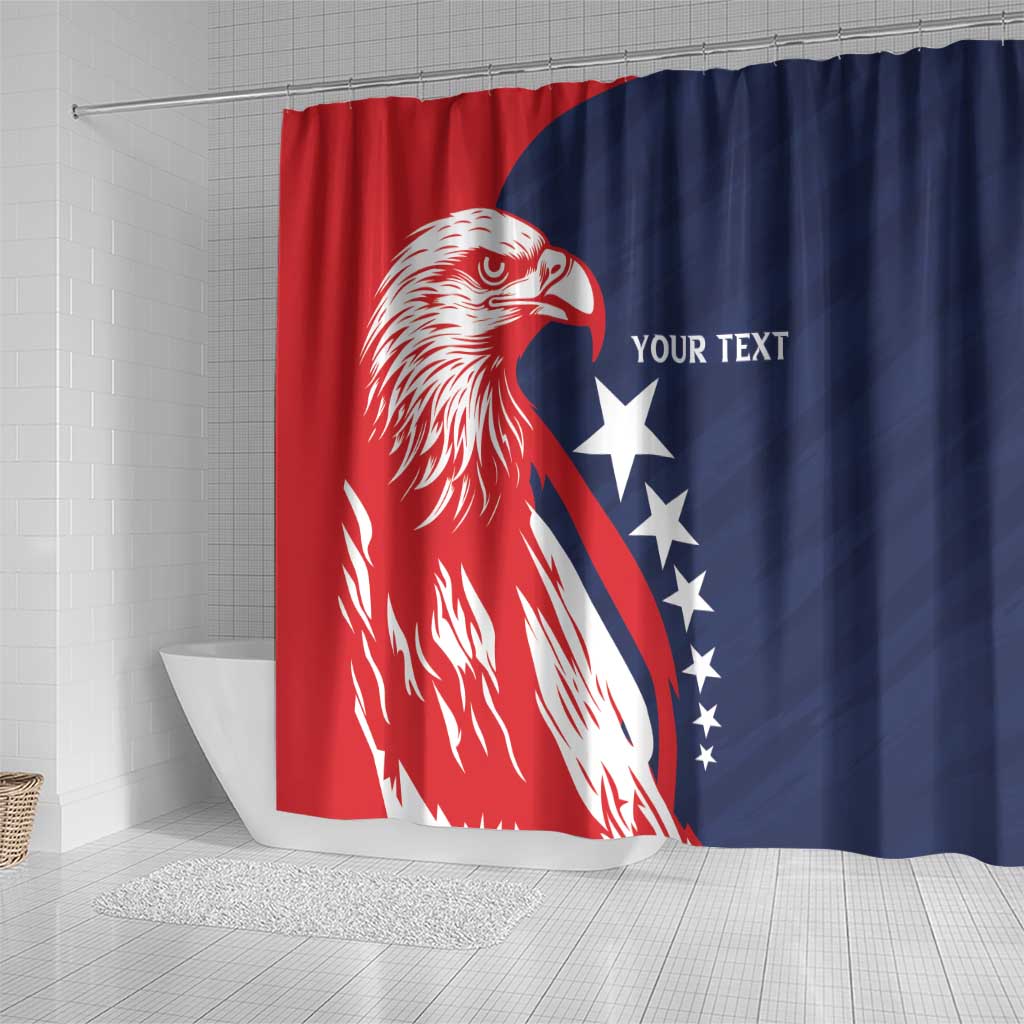 USA Ice Hockey Personalized Eagle Shower Curtain Shoot For The Stars LT7