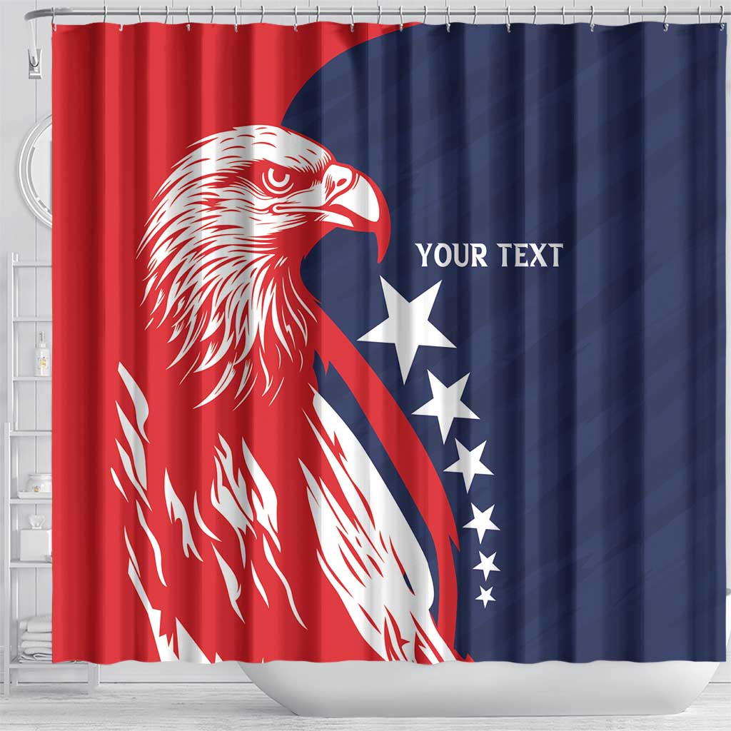 USA Ice Hockey Personalized Eagle Shower Curtain Shoot For The Stars LT7