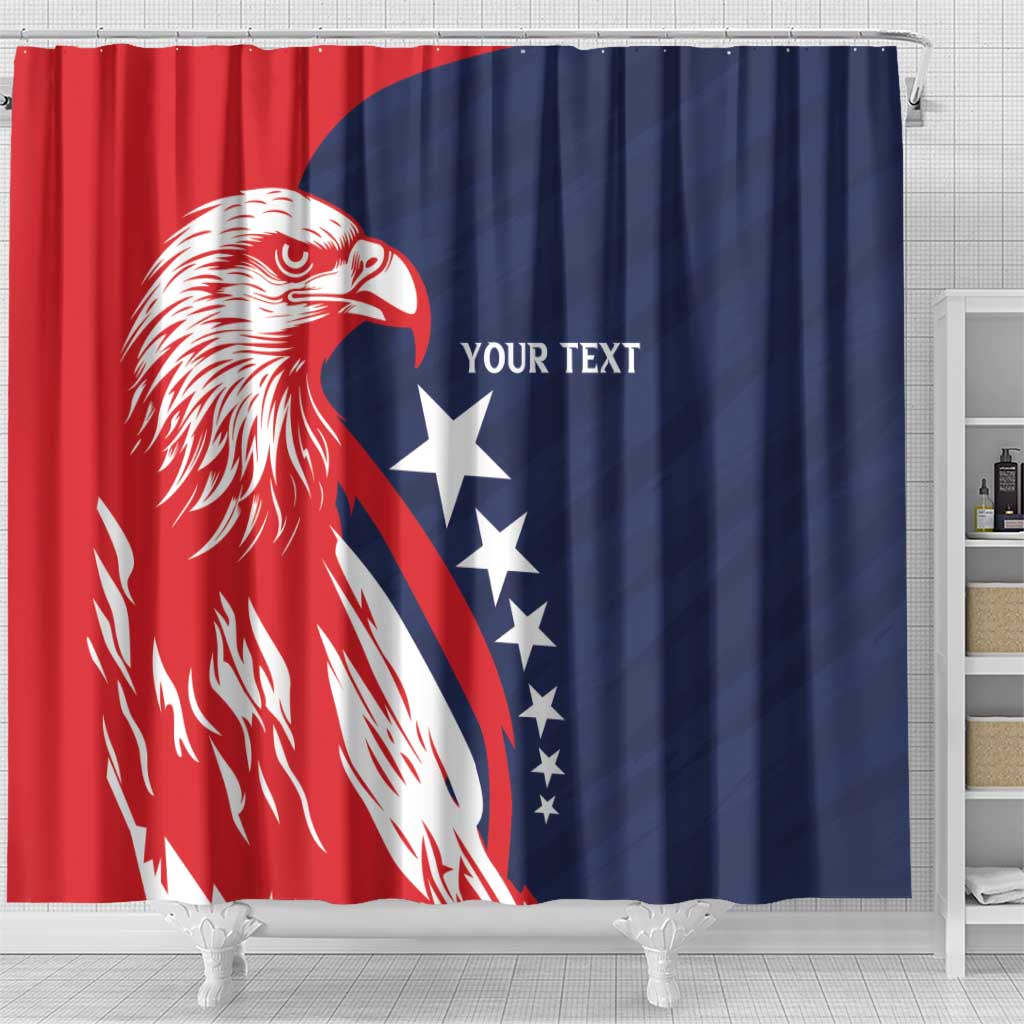 USA Ice Hockey Personalized Eagle Shower Curtain Shoot For The Stars LT7