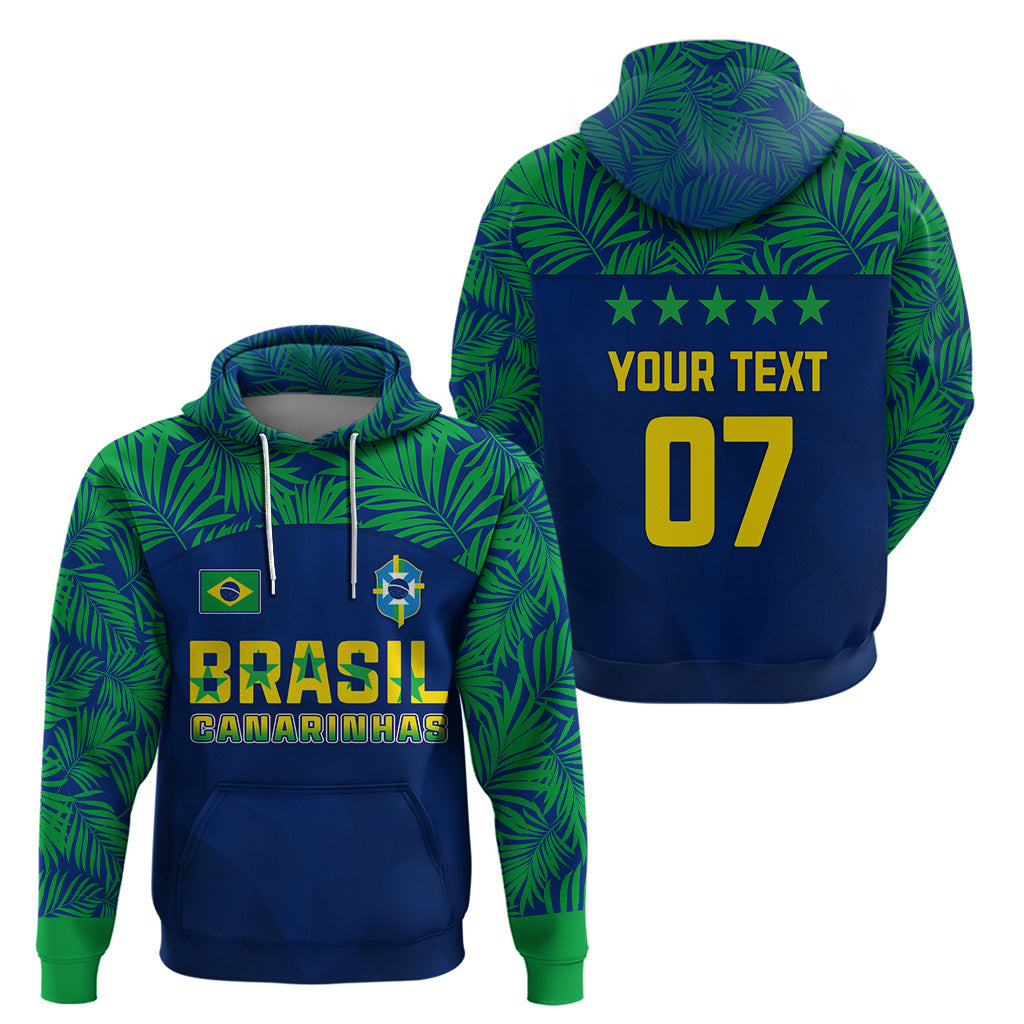 Personalised Brazil Football Hoodie Women's WC 2023 Selecao LT7