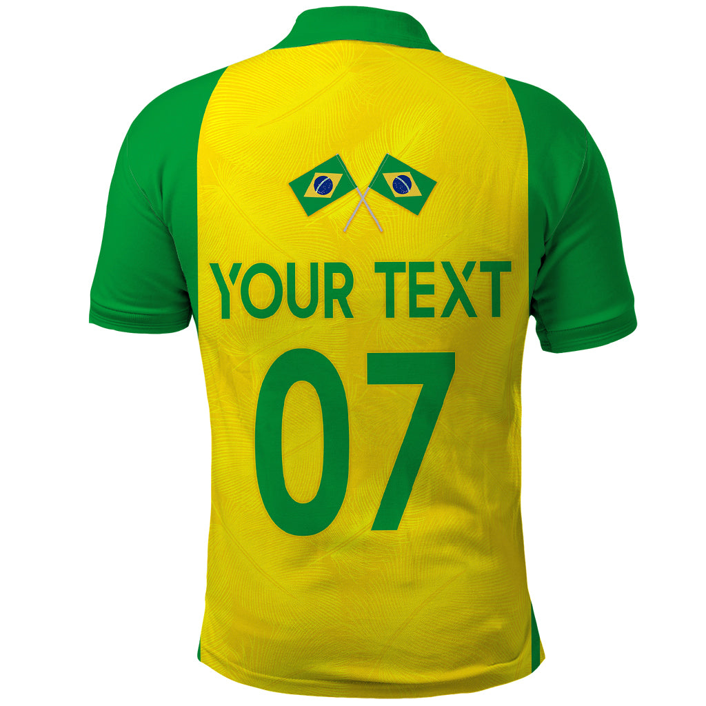 Personalised Brazil Football Polo Shirt Women's WC 2023 Canarinhas LT7