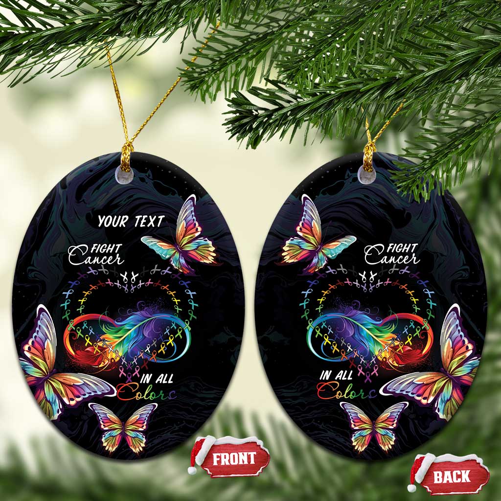 Fight Cancer In All Colors Ceramic Ornament Whimsical Butterflies LT7