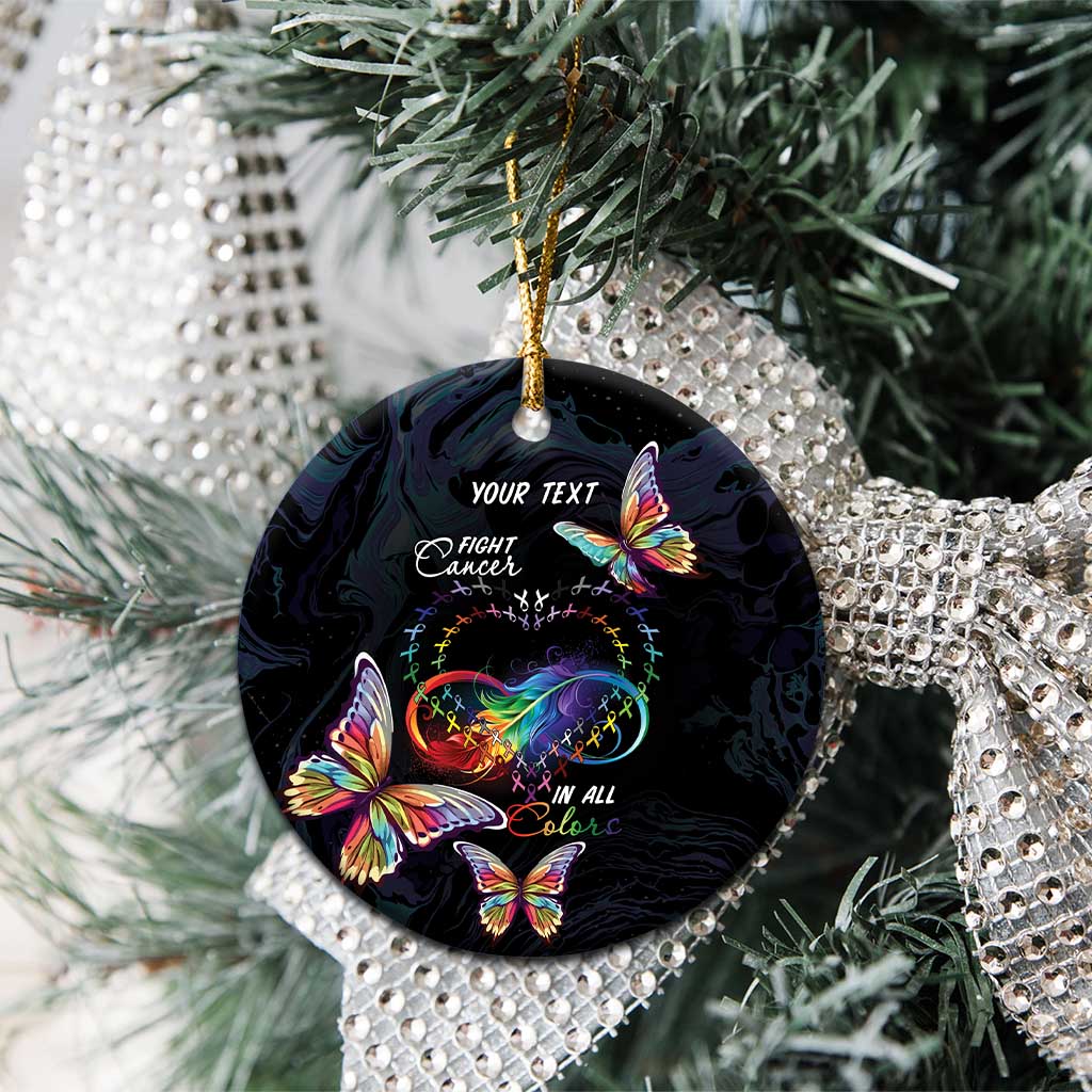 Fight Cancer In All Colors Ceramic Ornament Whimsical Butterflies LT7