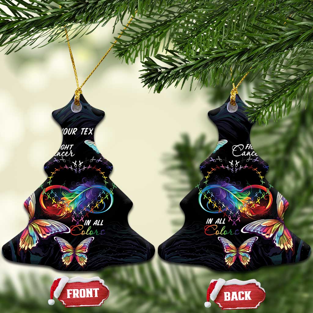 Fight Cancer In All Colors Ceramic Ornament Whimsical Butterflies LT7
