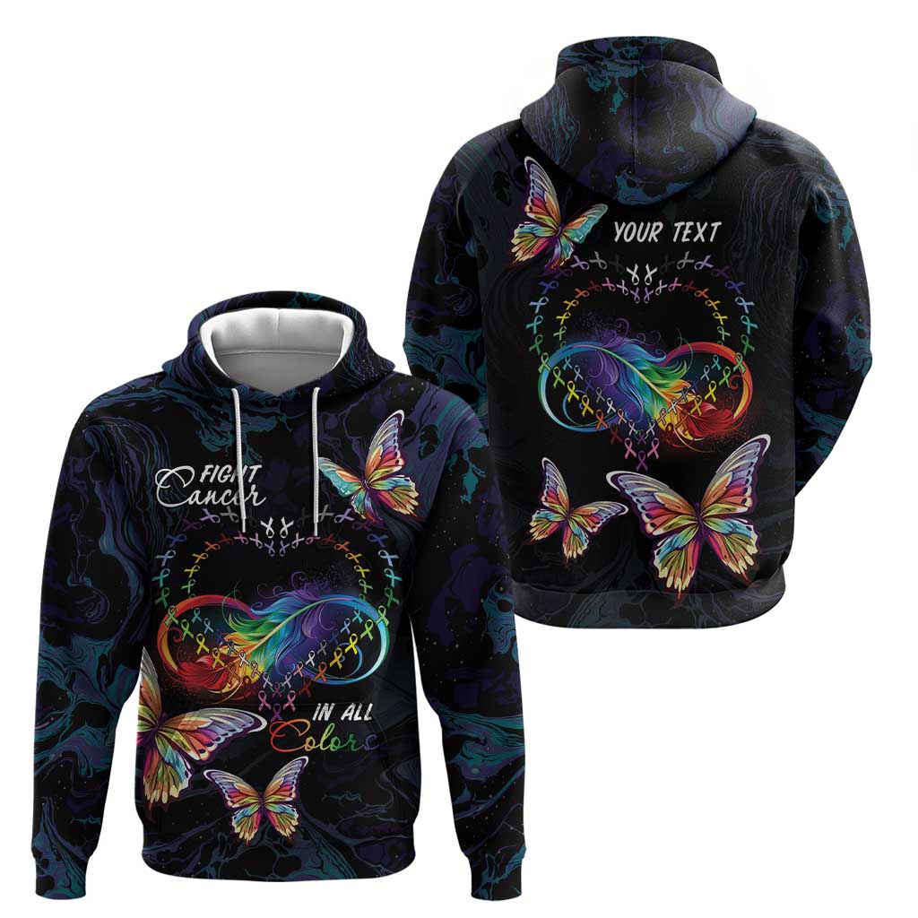 Fight Cancer In All Colors Hoodie Whimsical Butterflies LT7