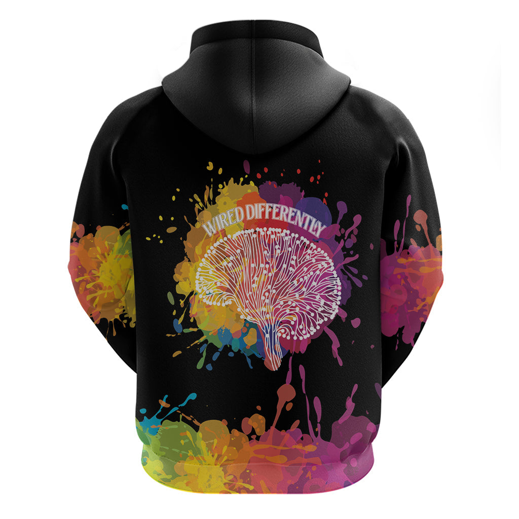 Autism Wired Differently Colors Splash Hoodie LT7
