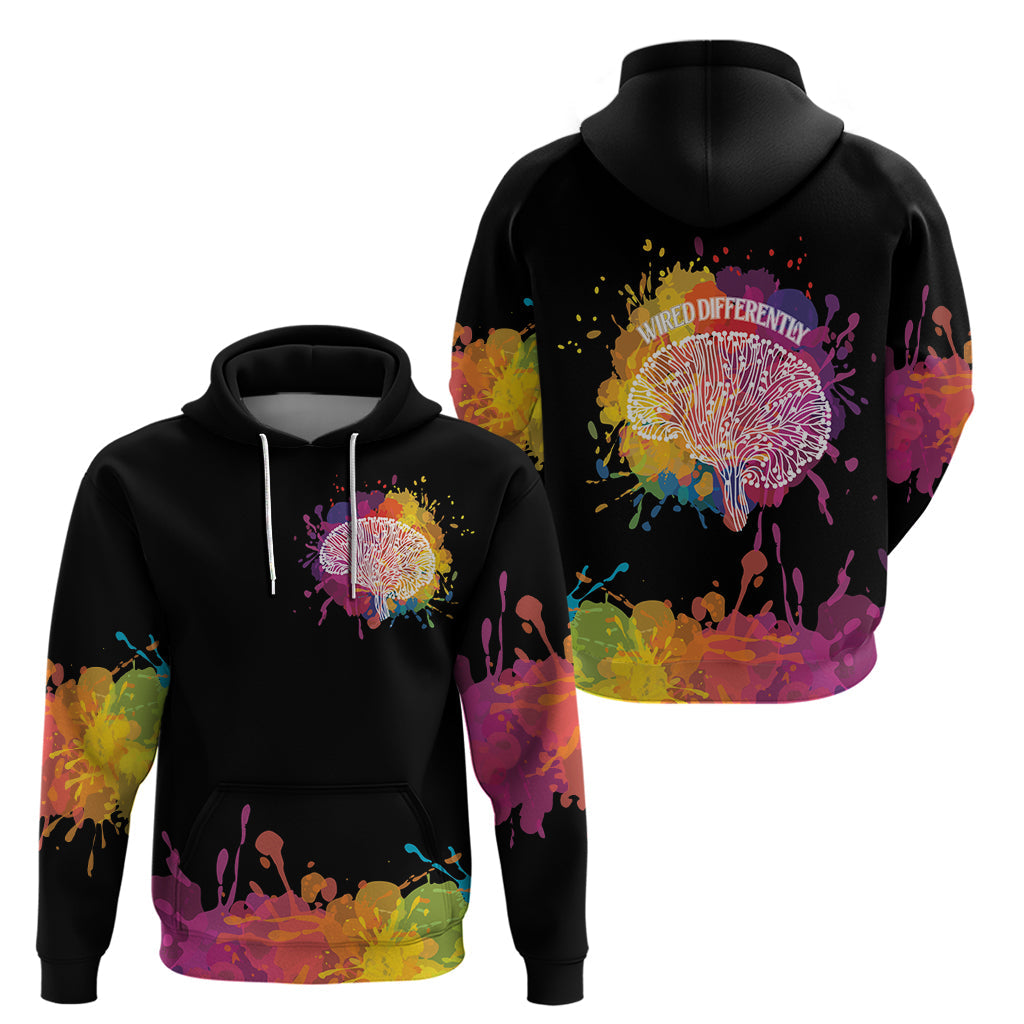 Autism Wired Differently Colors Splash Hoodie LT7