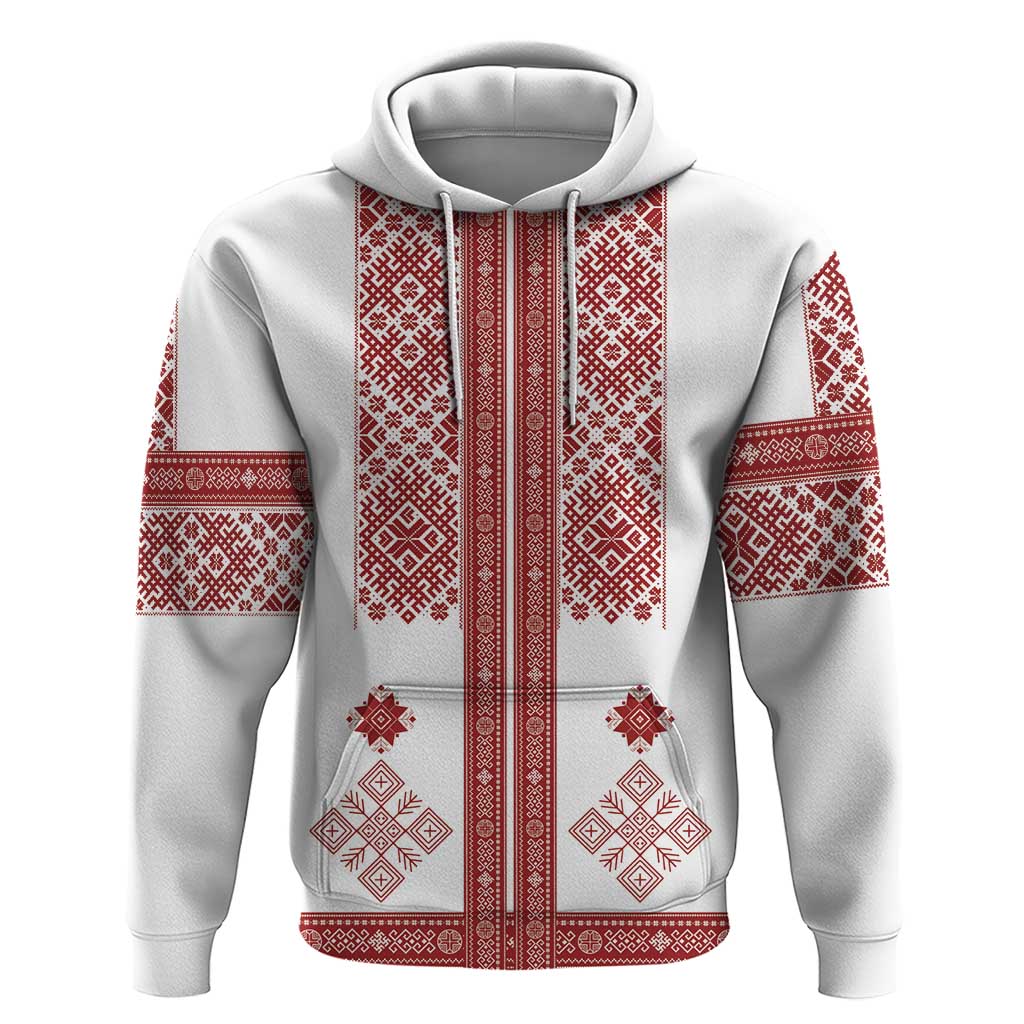 Latvia Jani Midsummer Hoodie Red White Latvijas Auseklis LT7