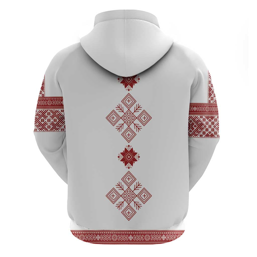 Latvia Jani Midsummer Hoodie Red White Latvijas Auseklis LT7