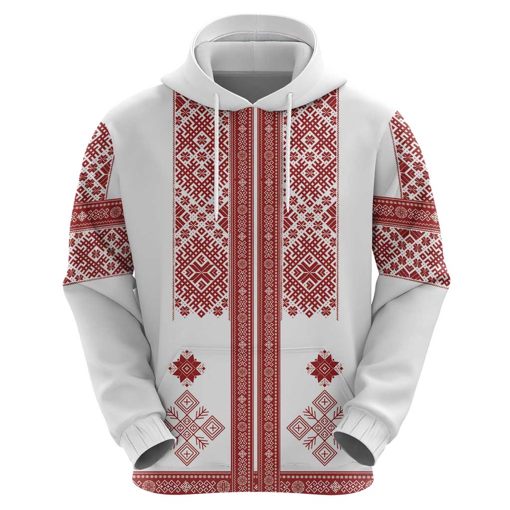 Latvia Jani Midsummer Hoodie Red White Latvijas Auseklis LT7