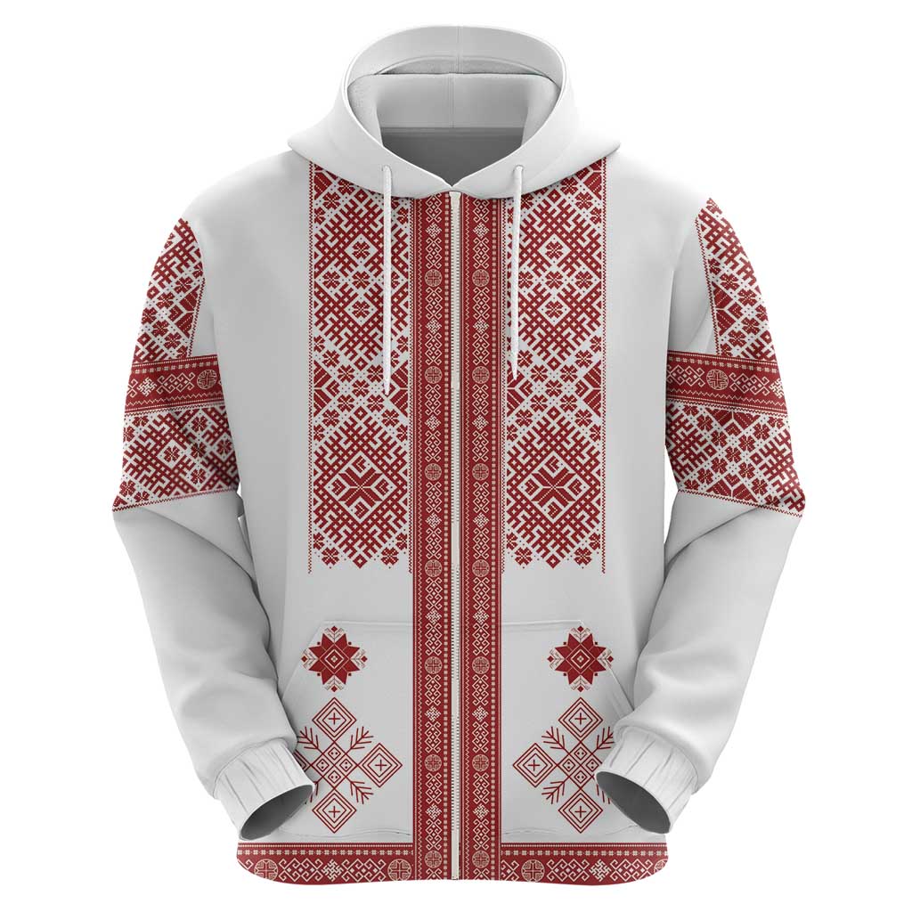 Latvia Jani Midsummer Hoodie Red White Latvijas Auseklis LT7