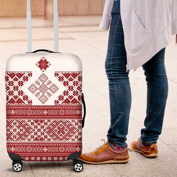Latvia Jani Midsummer Luggage Cover Red White Latvijas Auseklis LT7