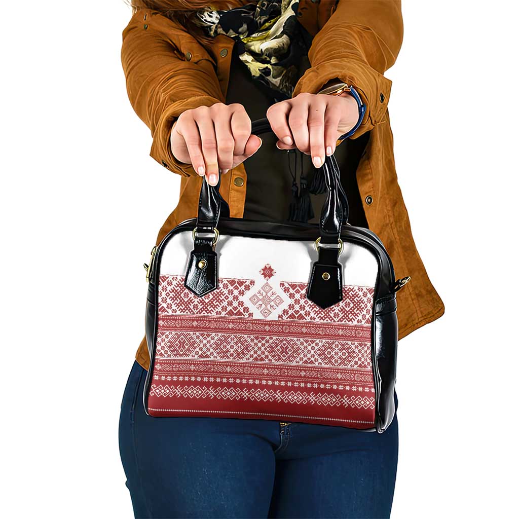 Latvia Jani Midsummer Shoulder Handbag Red White Latvijas Auseklis LT7