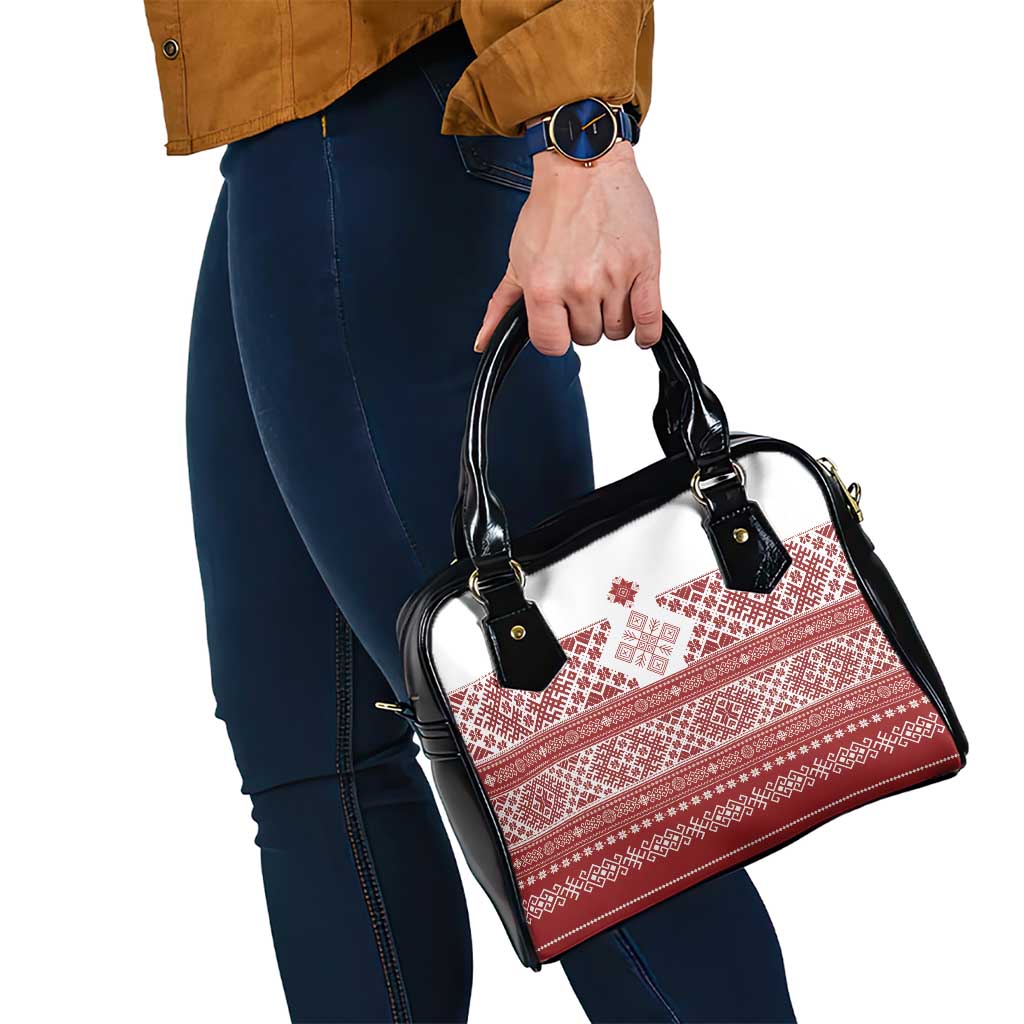Latvia Jani Midsummer Shoulder Handbag Red White Latvijas Auseklis LT7