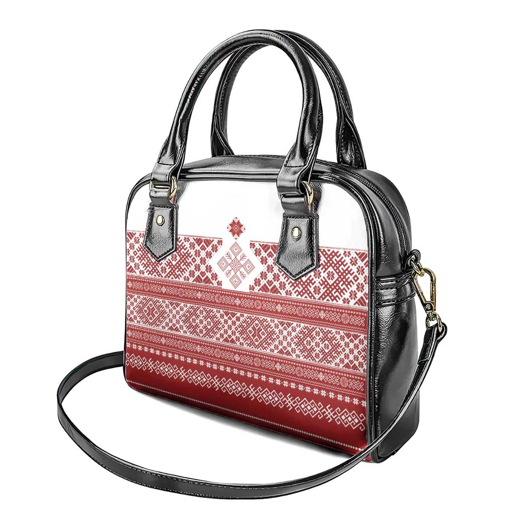 Latvia Jani Midsummer Shoulder Handbag Red White Latvijas Auseklis LT7