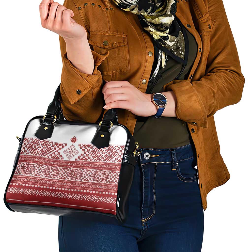 Latvia Jani Midsummer Shoulder Handbag Red White Latvijas Auseklis LT7